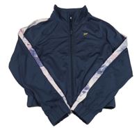 Tmavomodro-farebná športová crop mikina s pruhmi Primark