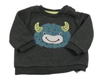 Tmavosivá mikina s príšerkou Primark