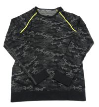 Čierno-sivé army funkčné tričko Crivit