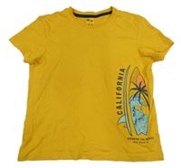 Horčicové tričko so surfom Pepperts