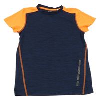 Tmavomodro-neónově oranžové športové tričko Yigga