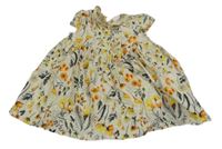 Smetanovo-žluté květované šaty Next