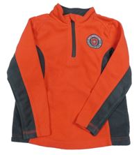 Jahodovo-antracitová fleecová mikina s výšivkou Lupilu