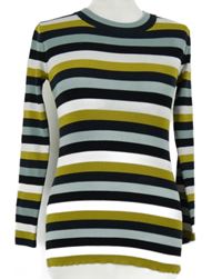 Dámský barevný pruhovaný lehký svetr Hallhuber 