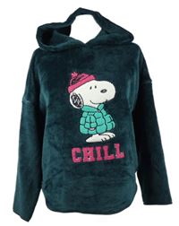 Dámská petrolejová plyšová mikina se Snoopym a kapucí M&S