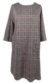 Dámské černo-růžové kostkované šaty Laura Torelli 