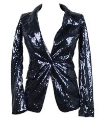 Dámské tmavomodré flitrové sako New Look 