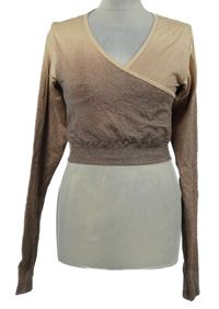 Dámské světlerůžovo-vínové sportovní crop triko 