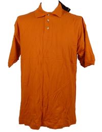 Nové - Pánske oranžové polo tričko Island Earth