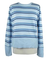 Dámsky světlemodro-modrý pruhovaný sveter Atmosphere