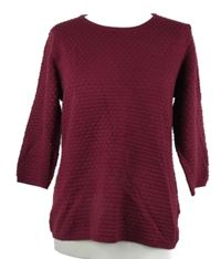 Dámský vínový vzorovaný svetr 