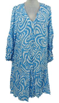 Dámské modro-bílé vzorované košilové šaty Wallis 