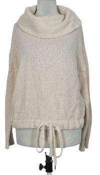 Dámsky svetloružový sveter s komínovým golierom H&M