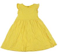 Žlté bavlnené šaty so srdiečkami H&M