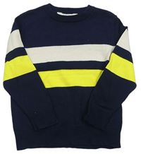 Tmavomodrý sveter s prúžkami H&M