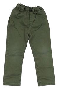 Khaki elastické rifle H&M