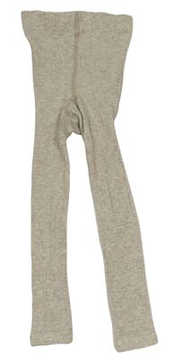 Béžové žebrované punčocháče bez šlapiček H&M