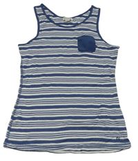 Modro-biely pruhovaný top s vreckom River Island