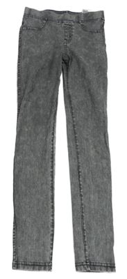 Šedé tregíny riflového vzhledu H&M