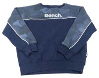Tmavomodrá mikina so vzorom a logom Bench