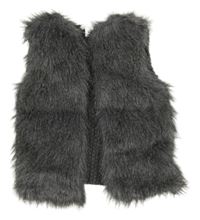 Sivá kožešinovo/pletená vesta Primark