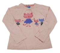 Světlerůžové triko s kočkami Topolino