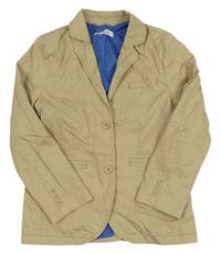 Béžové plátenné podšité sako H&M