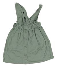 Khaki riflová sukně s kšandami Primark