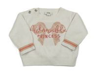 Biely sveter s mašlou a nápisom River Island