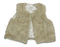 Béžová kožušinová vesta H&M