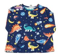 Tmavomodré thermo tričko s dinosaurami Shein