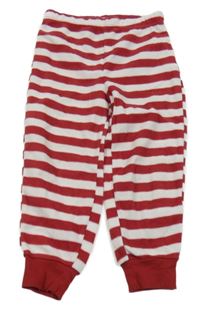 Červeno-biele pruhované fleecové tepláky The Grinch