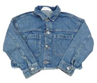 Modrá rifľová crop bunda H&M