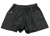 Černé koženkové kraťasy