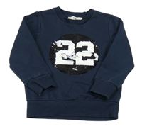 Tmavomodrá mikina s překlápěcími flitre C&A