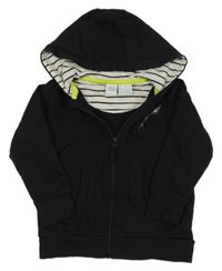 Čierna prepínaci mikina s raketou a kapucňou