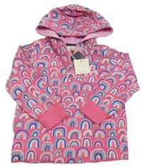 Nová - Růžová vzorovaná mikina s kapucí 