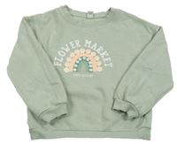 Khaki mikina s dúhou a nápisom Tu