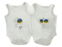 2 x bílé body se čmeláky F&F