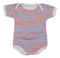 Bielo-modro-červené pruhované body MINI MON