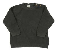 Tmavosivý rebrovaný sveter H&M