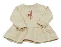 Krémové teplákové šaty so srnkou Topomini