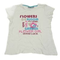 Biele tričko s farebnymi nápisy Alive