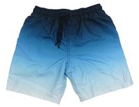 Tmavo-světlemodré ombré plážové kraťasy Primark