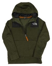 Tmavozeleno-čierna thermo mikina s kapucňou zn. The North Face
