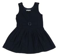 Tmavomodré šaty so skládanou sukní