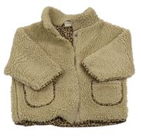 Béžová huňatá podšitá bunda Next