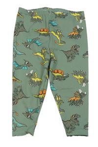 Khaki legíny s dinosaurami Shein