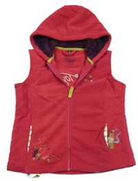 Rubínová fleecová prepínaci vesta s výšivkou a kapucňou Toggi