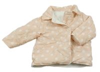 Meruňkový puntíkatý zateplený oboustranný kabátek